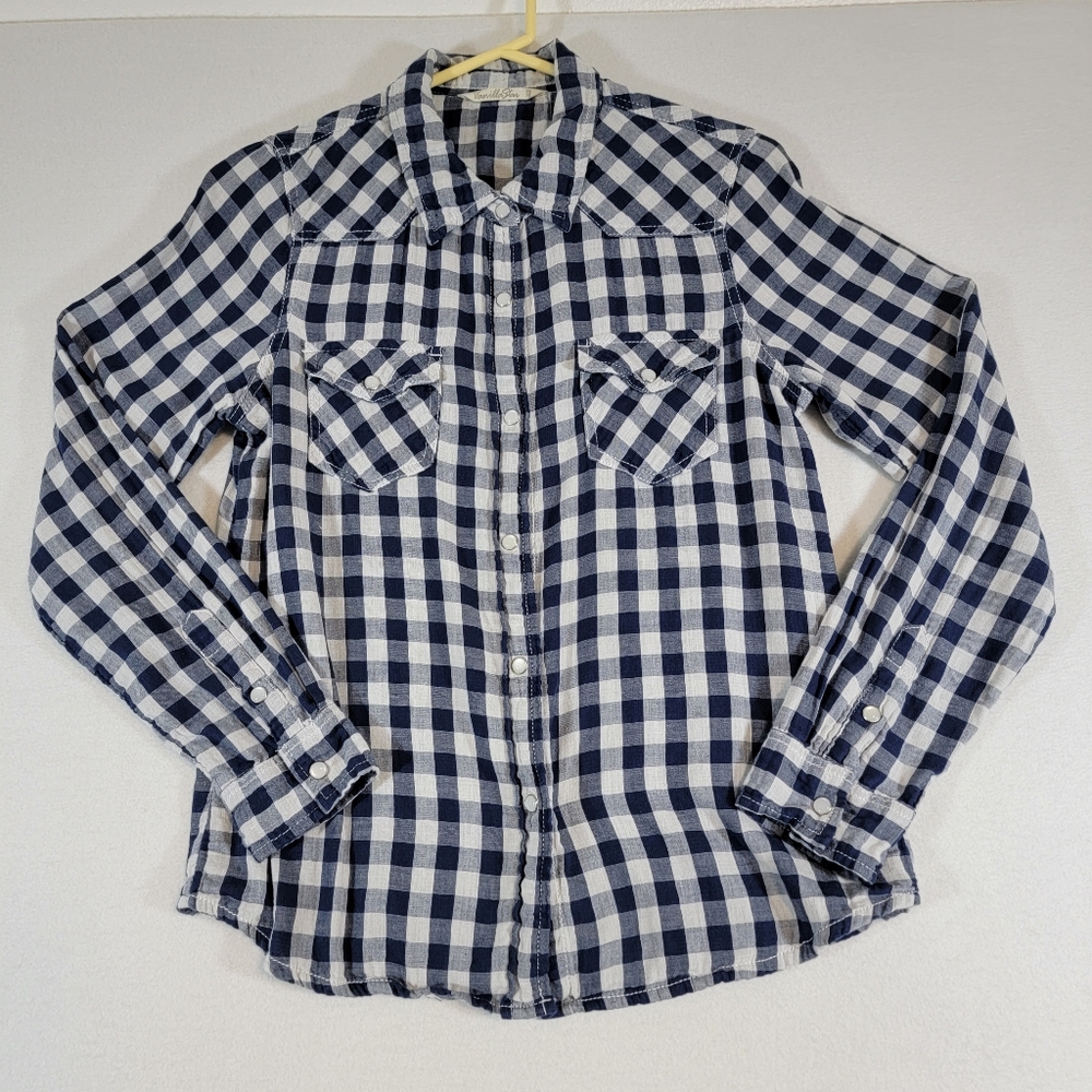Pearl-Snap Vanilla Star Blue Flannel